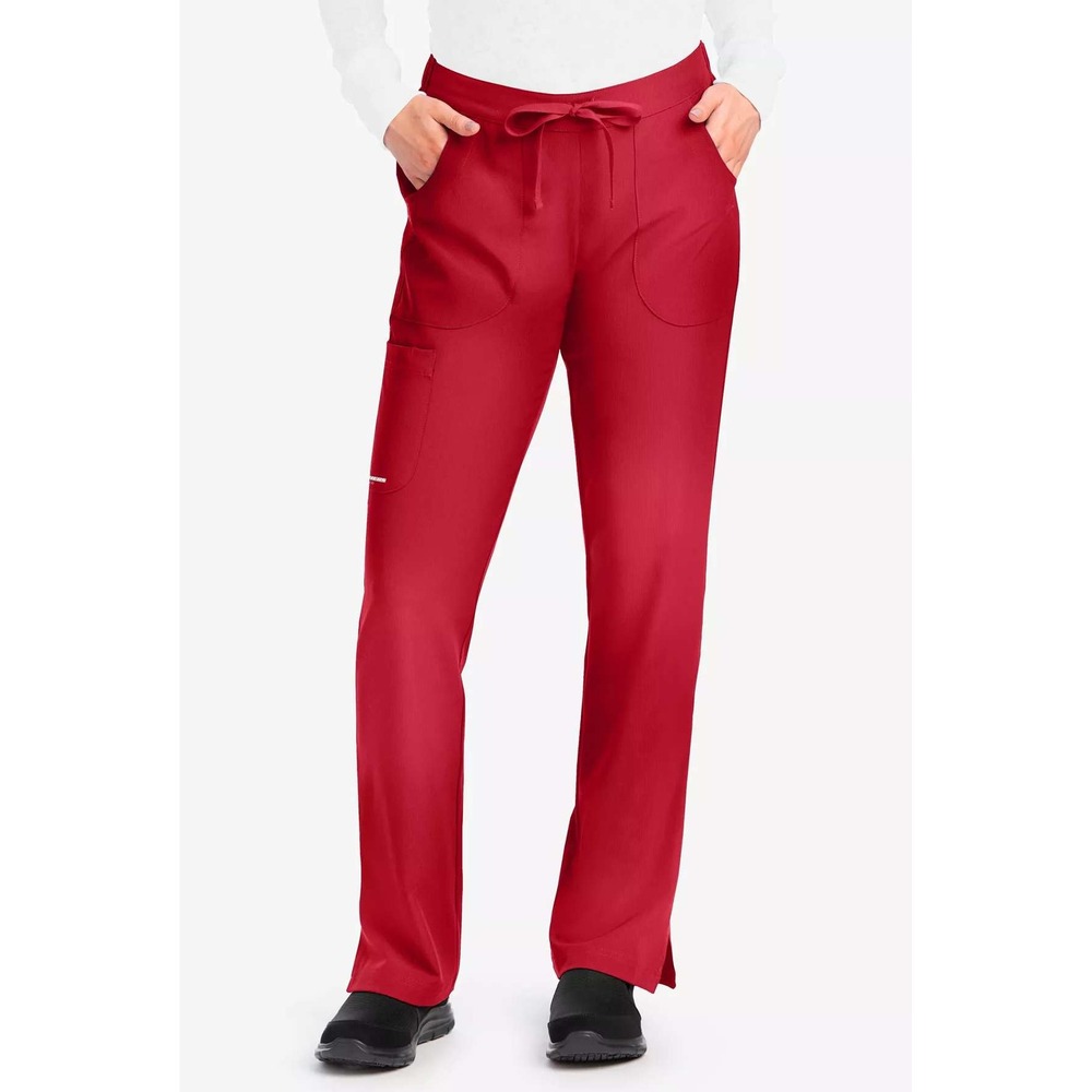 NWT Skechers Sk201 Womens M True Red Reliance 3-Pocket Mid-Rise Pants Straight